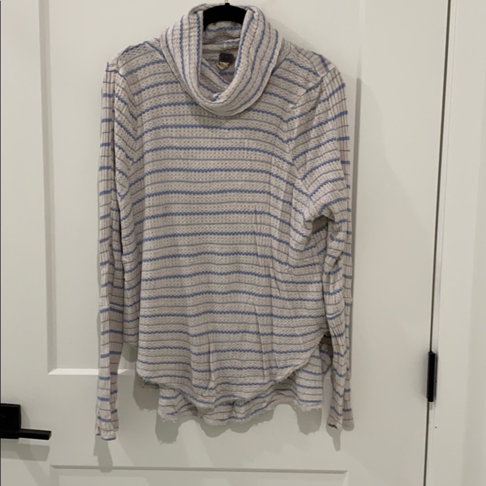 Free people mixed rib long sleeve turtleneck